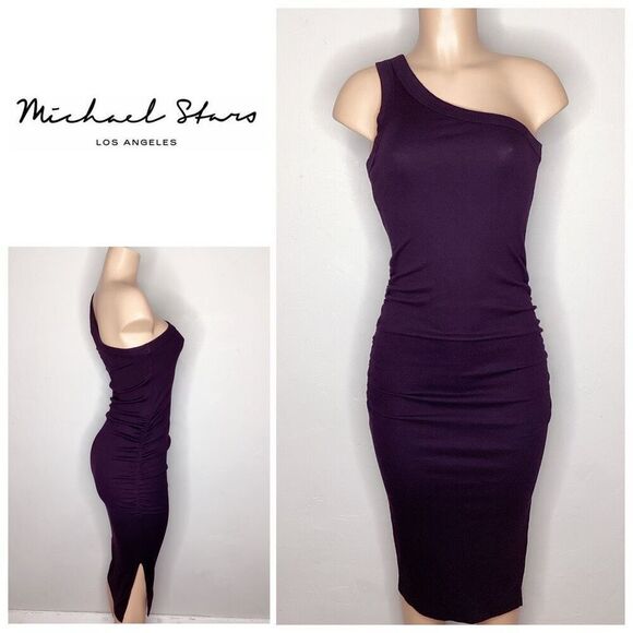 New. Michael Stars purple one shoulder midi. Small. Retails $119 - Picture 1 of 9